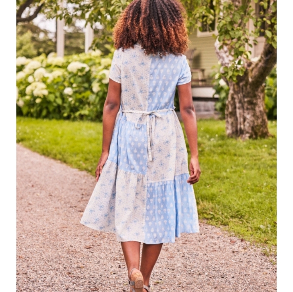 April Cornell Eloise Patchwork Button Down Midi D… - image 2